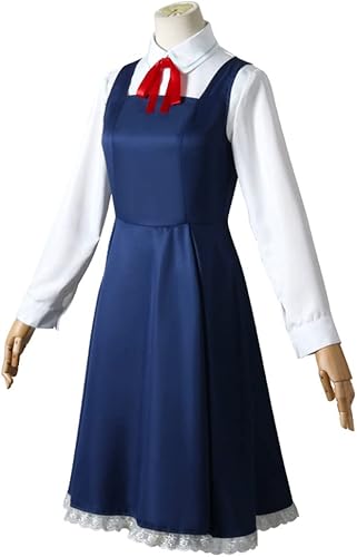 Miniatura 2 de Lmetsky Disfraz de anime para cosplay, vestido de disfraz de anime, traje de Unifrom azul con peluca para fiesta de Halloween