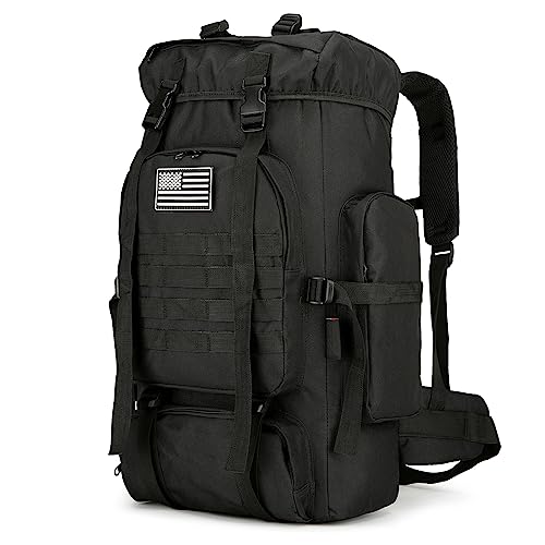 Mochila de Senderismo Militar 45L Negra miniatura 1