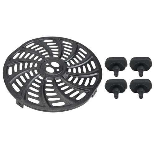 Air Fryer Grill Pan for Gourmia GAF698 GAF686 with 1 Air Fryer Grill Pan 4 Air Fryer Rubber Bumpers Non-Stick Fry Basket for Cooking 23.8X23cm Dishwasher Safe