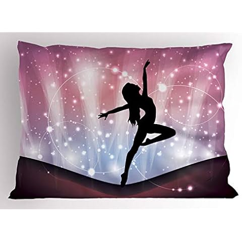 Ambesonne Ballerina Pillow Sham in Purple Black Cover