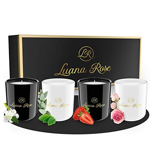 Luana Rose Duftkerzen Geschenkset | 100% Soja Wachs Kerzen