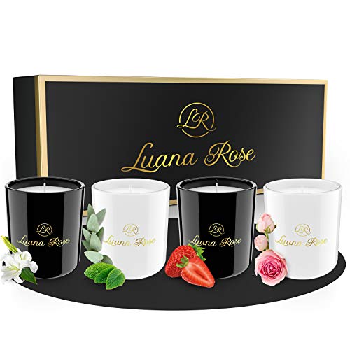 Luana Rose Duftkerzen Geschenkset - 4x 70g, Langanhaltender Duft, 100%...
