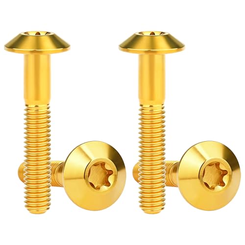 Titanium M4 M5 M6 Button Torx Head Bolt Screw (Gold, M6x35mm)