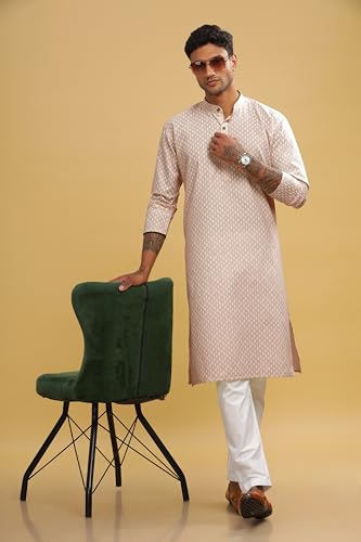 Image of BE ACTIVE Cotton Kurta for Men | Traditional and Classy Design | Indian Kurta | Full Sleeve Kurta