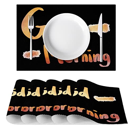 Sets de table noirs de 30x46 cm pour table à manger et protection de cuisine - 3
