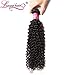 Dinoce Compatible with Longqi Hair Brazilian Curly Virgin Human Hair, 100% Unprocessed Remy Jerry Curl Hair Bundle 100g Natural Color 18 Inch