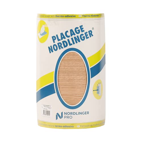 Nordlinger Pro Holzfurnierplatte, vorgeklebt, zum Aufbügeln, Maße: 25 cm x 2,5 ml, echtes FSC-Holz