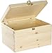 Produktbild LAUBLUST Holzkiste mit Deckel & Schloss - 40x30x24cm, Natur - Aufbewahrungskiste | Erinnerungsbox | Bastel- & Geschenkkiste