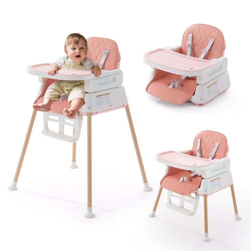 3 in 1 Baby High Chair, Portable High Chairs for Babies and Toddlers, Adjustable Convertible Infant...