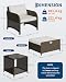 GarveeHome 5er Rattan Gartenmöbel Set mit 71cm breiter Sitzfläche, Balkonmöbel Kleiner Balkon, 2 Rattansessel mit Hocker & Tisch, Gartenlounge Terrassenmöbel, Outdoor Gartengarnitur