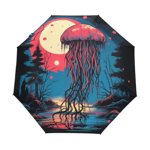 Parapluie automatique ultra-léger protection UV méduse lune voyage