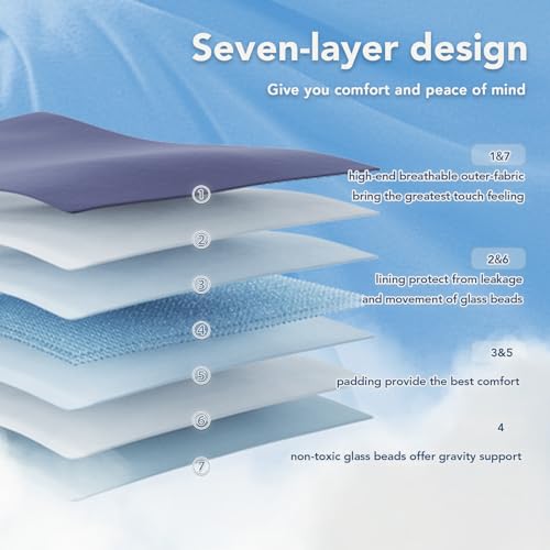 Topcee Weighted Blanket for Adults (15 lbs, 60" x 80") Queen Size Soft Cooling Heavy Blanket Sleeping, Apply to 130-160 lbs Body, Thick Breathable Blanket with Glass Bead, Easy Care