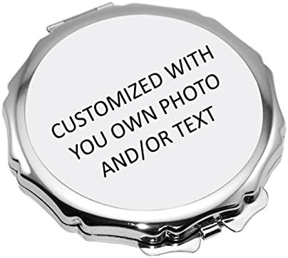 PicsWorx Personalized Compact Mirror with Your Own Photo and/or Text (Scalloped)