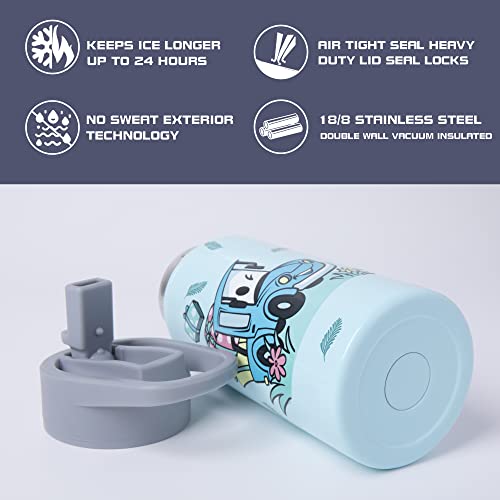 Weboia Car Water Bottle Kids For School Insulated Cups Birthday Gifts For Boys Stainless Steel Yellow Car Water Bottles With Straw Christmas Gifts For Son 15 Oz #TOP4