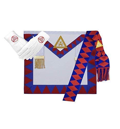 Masonic Regalia Royal Arch Companion Lambskin Apron,Sash and Gloves
