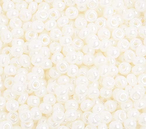 Czech Glass Seed Bead/Pony Bead 6/0 Opaque Pearl Dyed Pale Pink - 500g Bulk Bag by Preciosa (Jablonex)