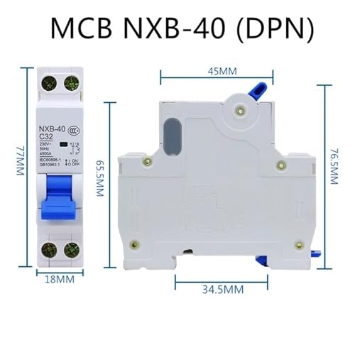 Disyuntor DPN NXBLE-40 para proteger electrodomésticos de fallas 220V 2