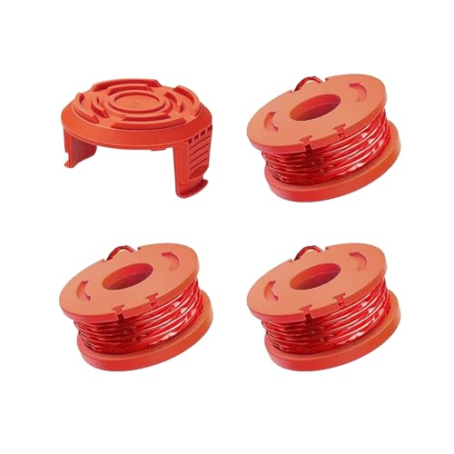 Bobine Fil pour Coupe Bordure, Bobine de Fil de Rechange, Remplacements Coupe Bordure, Bobine de Fil Pièces Détachées, Ø1,6mm et 3,05m Longueur(3 Fil Coupe Bordure, 1 Couvercle)