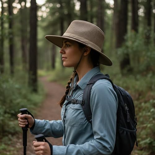 Henschel Hats Pathfinder Breezer - Wide-Brim Sun Hat for Men | Durable Chincord, Perfect Outdoor Hats Khaki