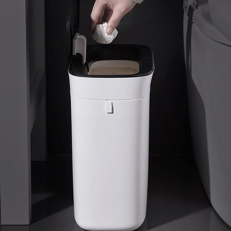 PP Material Automatic Packaging Garbage Bin Intelligent Sensing Household Bathroom Trash Cans