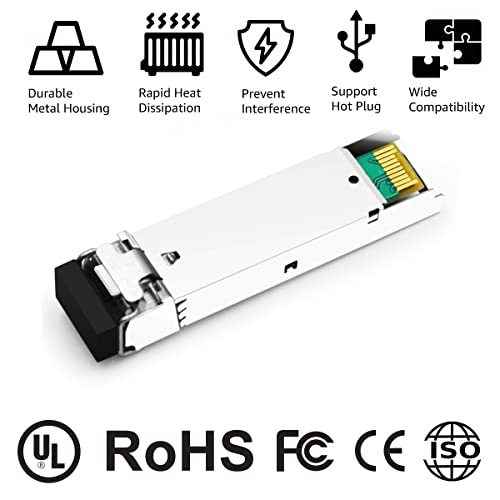 Image of 1.25G SFP LX for Juniper QFX-SFP-1GE-LX EX-SFP-1GE-LX SRX-SFP-1GE-LX 1000Base-LX /LH Single-Mode Mini GBIC 1310nm SMF 10km /20km LC DOM Transceiver Module