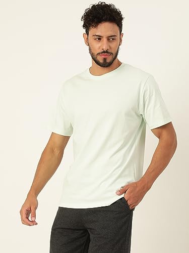 Image of Solid Soft Cloth Round Neck Cotton Relaxed Fit T Shirt