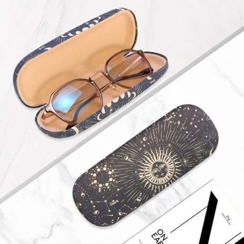 Image of PERFECTSIGHT Hard Shell Eyeglasses Case, PU Leather Protective Glasses Case, Cute Eyeglass Case for Women Men Girls
