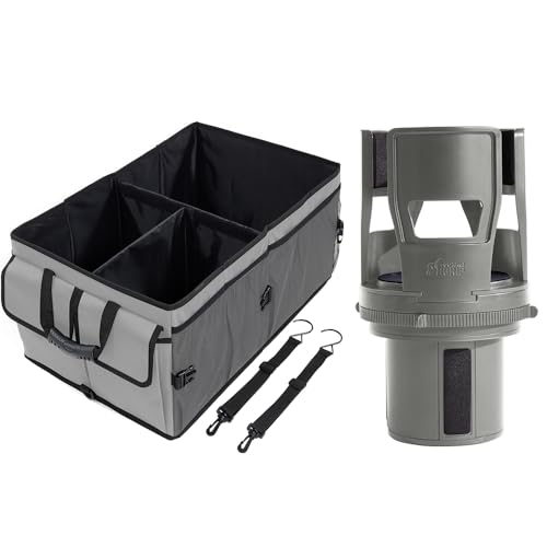 Organizador de Maletero y Expansor de Portavasos para Carro Gris miniatura 1