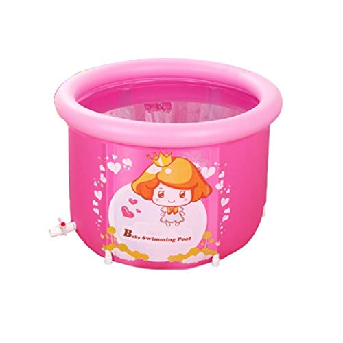 YHDD Environmentally friendly nylon baby swimming pool children's swimming bucket inflatable bracket adjustable height insulation baby newborn swimming pool infant (color: pink) (Color : A)