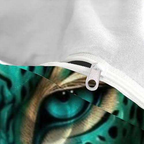 Housse de couette léopard vert anti-plis king size lit double sans repassage - 5
