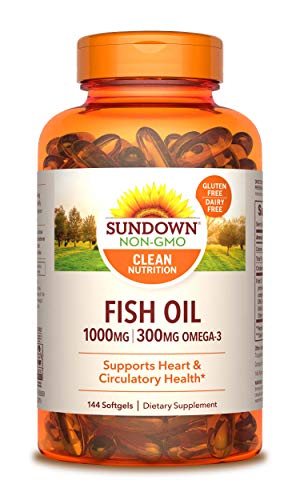 Sundown Fish Oil 1000 mg, 72 Softgels (Packaging May Vary)