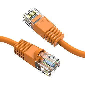 CABLYTIC Single Pack Cat5e Ethernet Cable Orange (1.5 Feet) High Speed
