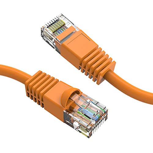 CABLYTIC Cat 6 Ethernet Cable 5 ft, Indoor/Outdoor High Speed 10Gbps Internet Cable, Orange RJ45 LAN Patch Cables, Ethernet Cord Suitable for Games, Computers, Televisions, Routers, Printers