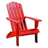 PolyTEAK Classic Folding Poly Adirondack Chair, Cardinal Red | Adult-Size, Weather Resistant, Made...
