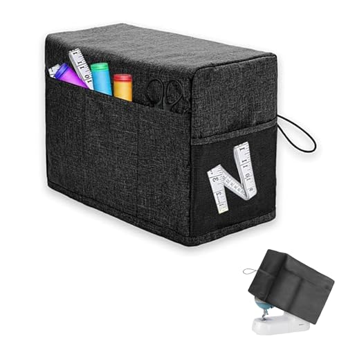 TMRBBesty Funda Maquina de Coser - Bolsa Máquina de Coser con 4 Bolsillos, Oxford Negro, Compatible con Singer Brother Alfa y Mayoría Sewing Machine