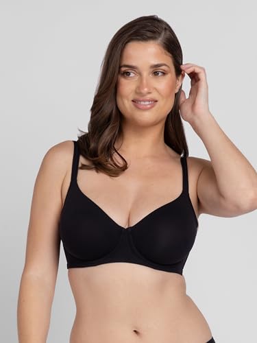 Soutien-gorge femme à bonnets pleins anti-marques sous les t-shirts en microfibre noire