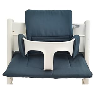 Shabany® Hochstuhl Sitzkissen 100% Bio Baumwolle | Classic Kissen Sitzbezug | Hochstuhlauflage | 2-teilig passend für Stokke Tripp Trapp Kinderhochstuhl | maschinenwaschbar | einfache Befestigung