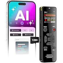 AI Digital Voice Recorder 128GB AI Transcribe & Summarize Note Taker, Voice Activated Recorder with Playback, Portable Audio Recorder & Tape Recorder for Meetings Lectures, OTG Support