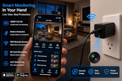 Image of Waitbird USB Charger Mini Hidden Camera 1080p Full HD Plug & Play Spy Cam | Secret Camera for Home Hidden & Office Use | Mini Spy Camera Works While Charging | Supports 256GB - Security Surveillance