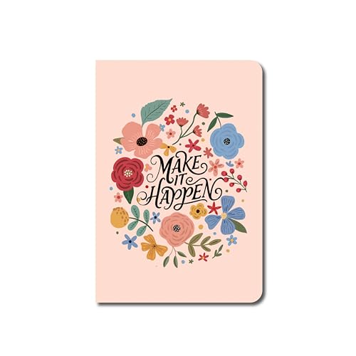 Image of FACTOR NOTES A6 Notebook (Make It Happen) | Ruled, 160 Pages, 90 GSM Thick Paper | Cute Aesthetic Notebook for Women