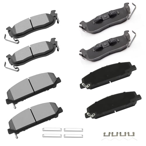 Image of cciyu D1041 D1509 Brake Pads w /Hardware Front Rear Disc Brake Pad Set | Fit For INFINITI For QX56 2007-2010,For Nissan For Armada 2007-2015,For TITAN 2008-2015