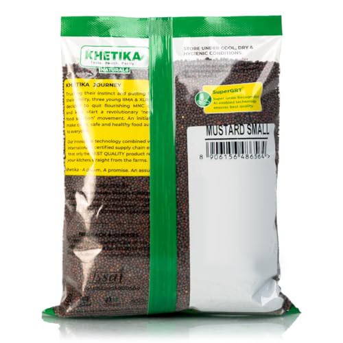 Image of Khetika Naturale Mustard Small (Rai) 200 grams | Whole Sarso Seeds | High in Fiber | Promotes Heart Health | Hygienically Sealed