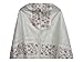 Elegant Women's Women Tallit Set White with Pink Floral Embroidery Prayer Shawl - Artificial Silk Polyester - 78