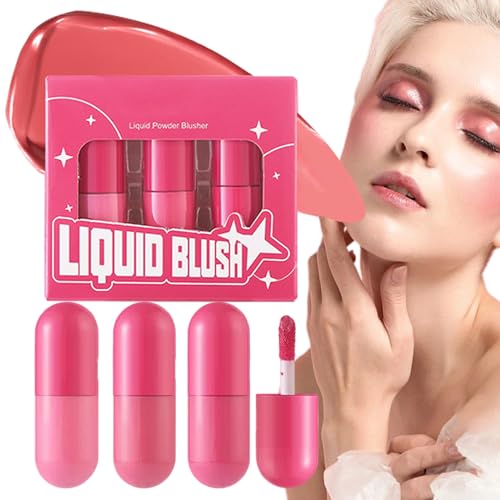 syayw Rubor líquido para mejillas | Rubor de larga duración | Maquillaje de mejillas para mujer, iluminador ligero para rostro de aspecto natural