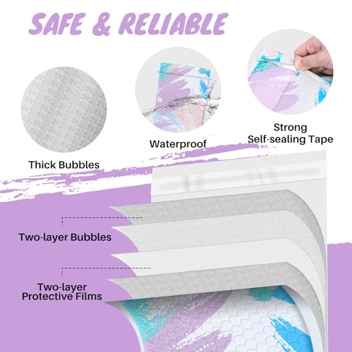 Fuxury Bubble Mailers 6x10" Watercolor Padded Envelopes 100 Pack Self Seal by Fuxury - Image 3