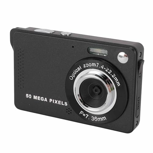 Digital Camera, 50MP 1080P HD 2.8 Inch TFT Screen, 16x Digital Zoom Autofocus, LED Flash, Compact Camera with USB Cable, 64GB Memory Card Support, for Travel Photography (Black)