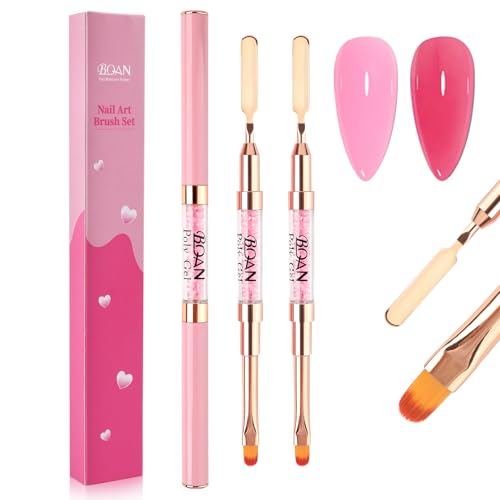 BQAN Poly Gel Brush & Picker Tool 2Pcs for Nail Extension & Nail Art