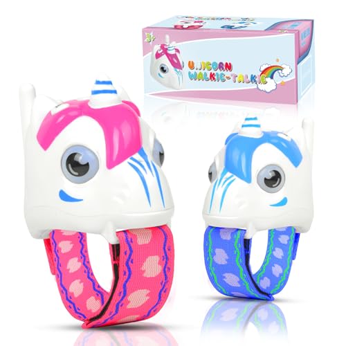 Image of Walkie Talkies for Kids 2 Pack, Unicorn Toys for Girls Age 3 4 5 6 7 8, Wrist Walkie Talkie Watch Toys, 1500FT Long Range Camping Outdoor Games, Birthday Christmas Stocking Stuffers Gifts