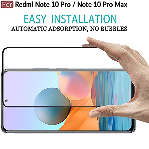 Image of CEDO Redmi Note 10 Pro /Note 10 Pro Max Tempered Glass | Screen Protector Full Glue Coverage Edge to Edge Tempered Glass for Xiaomi Redmi Note 10 Pro /Note 10 Pro Max (Black)