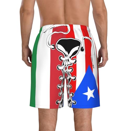 Men's Vintage Puerto Rico Italy Italian Flag Board Shorts Swim Trunks4